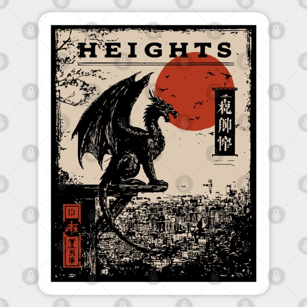 Heights of Dragon Gothic - Dark Academia Mythpunk Poster Sticker by TuncGK
